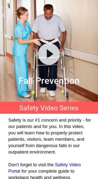 Example of Blue Ocean Brain's mobile content: Internal Safety Videos