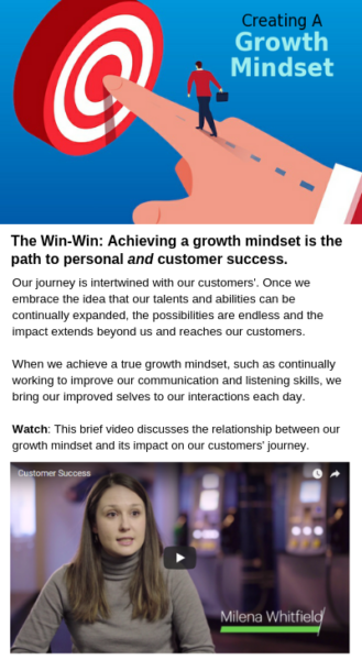 An example of Blue Ocean Brain's mobile content: Creating a Growth Mindset